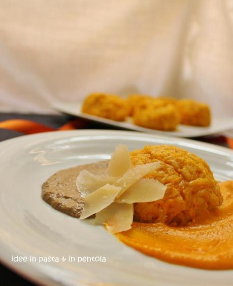 Cupoline di Zucca con Risotto e due Creme (funghi e zucca)