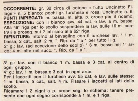 Lavori con l'uncinetto: Bavaglino con i cigni