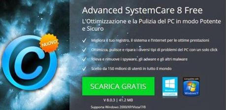 Advanced SystemCare 8: protegge, ripara, pulisce, ottimizza e velocizza il PC