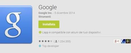 Google Search 1 miliardo installazioni