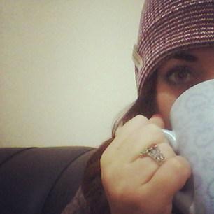 Instagram photo by annagiuliabi - A portrait of the artist as an old woman. #selfie #expressyourselfie #home #tea #hat #ring #stones
