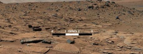 In questa immagine scattata il 13 marzo 2014 a nord della regione Kimberly, letti di sabbia arenaria in  un antico piccolo delta fluviale. Crediti: NASA/JPL-Caltech/MSSS