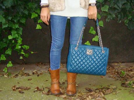 skinny zara, borsa moschino, biker boots tata