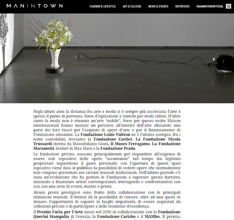 Arte&Moda - Premi&Fondazioni _ publish on Man In Town