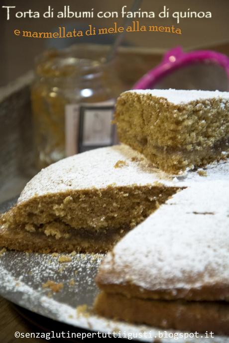 Torta di albumi con farina di quinoa e marmellata di mele alla menta (con Bimby)