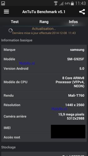 Samsung Galaxy S6: ecco le specifiche trapelate su AnTuTU