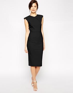 Image 1 of ASOS Pencil Dress with Structured Fold Sleeve