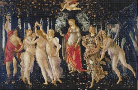 Schema per il punto croce: La Primavera del Botticelli