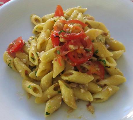 mezze penne con triglie e scarola1