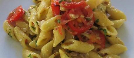 mezze penne con triglie e scarola