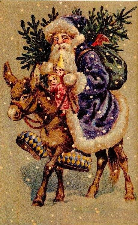 Schema per il punto croce: Cartolina di Natale con Babbo Natale_4