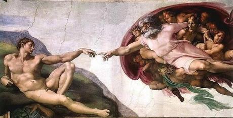 Schema per il punto croce: La creazione di Adamo - Michelangelo