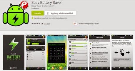 Easy Battery Saver: applicazione per il risparmio energetico dello smartphone
