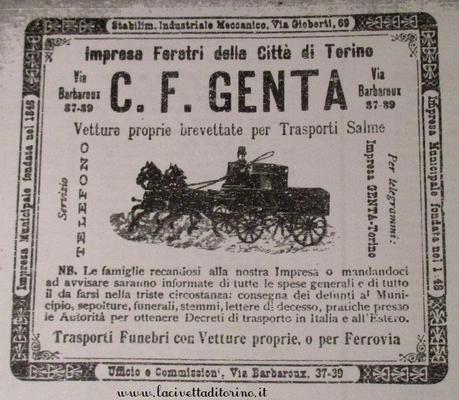 Pubblicità dell'impresa genta sulla guida Paravia di inizio 1900.