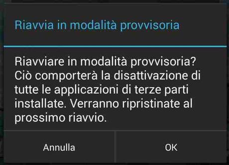 Android come uscire dalla modalità provvisoria dal telefono smartphone e tab