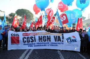 Sciopero Generale, corteo di CGIL e UIL