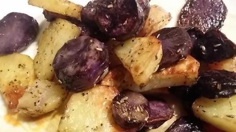 Patate bicolore al forno...Vitellotte e rosse