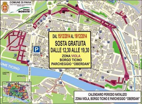 PAVIA. La mappa della mobilità pavese per Natale.