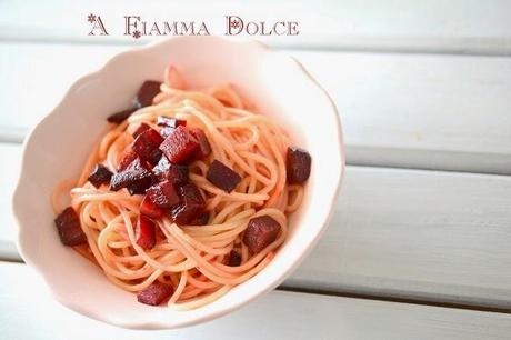 Spaghetti alla dadolata di rapa rossa