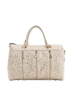 Leisure Solid Color Lace Women's Tote Bag