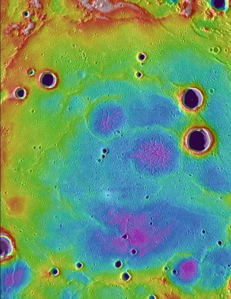 Un dettaglio della superficie di Mercurio ripreso dal Mercury Laser Altimeter di MESSENGER