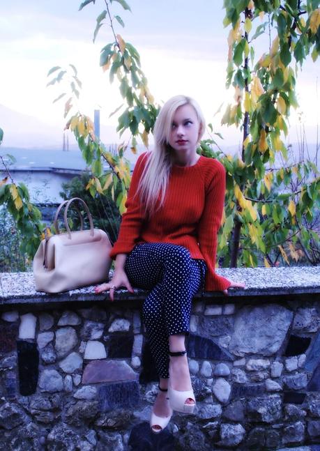 Crepuscolo,outfit maglione,Teresa Morone fashion blogger,theFashiondiet fashion blog,pois, 