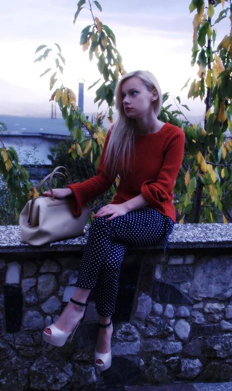 Crepuscolo,outfit maglione,Teresa Morone fashion blogger,theFashiondiet fashion blog,pois, 