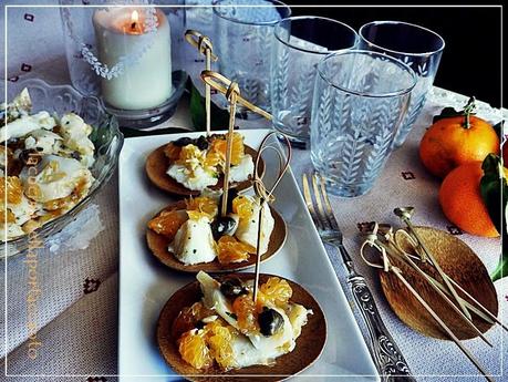 Baccalà condito in insalata alle clementine e noci / Seasoned salt cod salad with clementines and walnuts