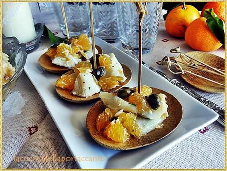 Baccalà condito in insalata alle clementine e noci / Seasoned salt cod salad with clementines and walnuts