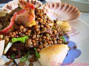 uomini ideali, Scallops with Lentils Salad Choco Pudding