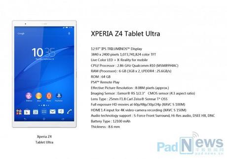 Sony Xperia Z4 Tablet Ultra in arrivo?