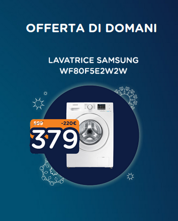 Promozione Natalissimi Unieuro: lavatrice Samsung classe A+++ a 379 euro