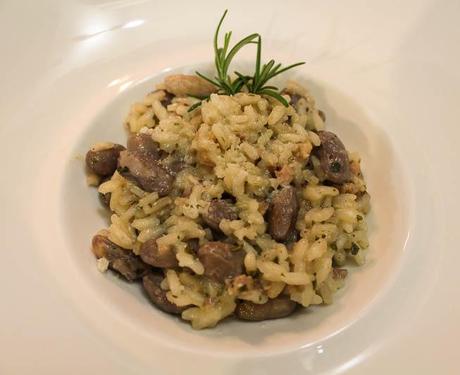 risotto con fagioli borlotti