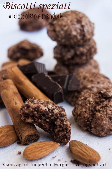 Biscotti speziati al cioccolato e mandorle senza glutine