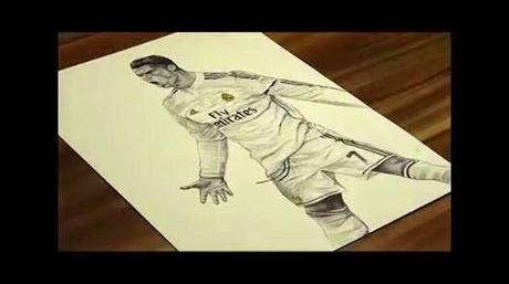 (VIDEO)Pen Drawing Of Cristiano Ronaldo - Real Madrid C.F. - Freehand Art