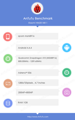 bench Xiaomi redmi 2S