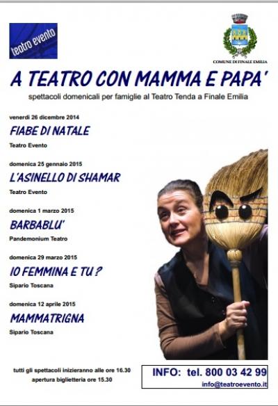 A teatro con mamma e papà: primo spettacolo il 26 dicembre