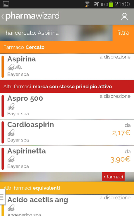 Pharmawizard: l'app con il database completo dei farmaci da banco in vendita in Italia e molto di piu'...