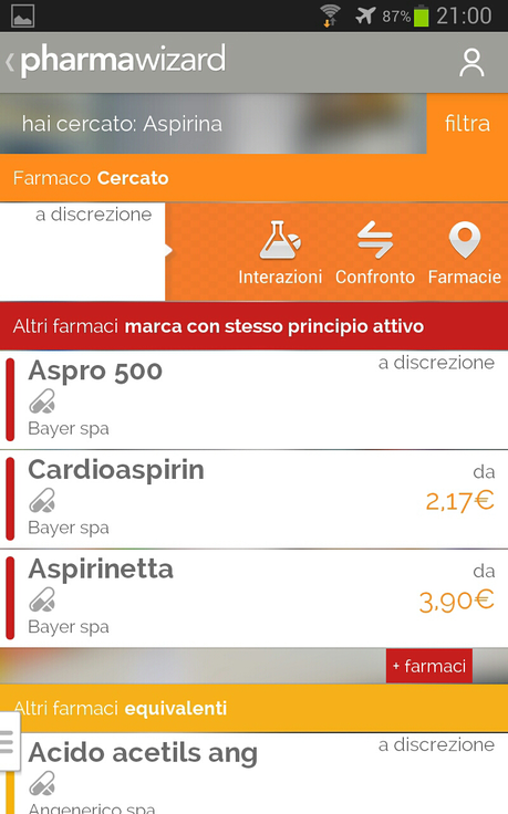 Pharmawizard: l'app con il database completo dei farmaci da banco in vendita in Italia e molto di piu'...