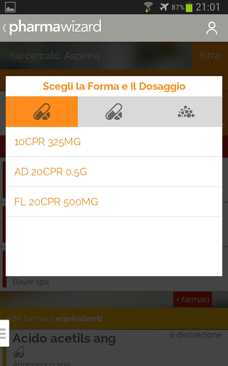 Pharmawizard: l'app con il database completo dei farmaci da banco in vendita in Italia e molto di piu'...