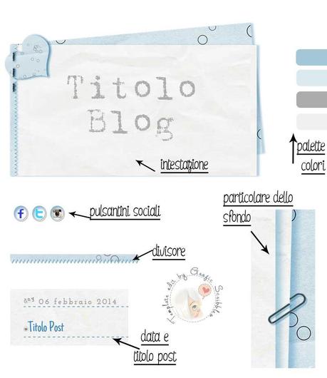 Tema esclusivo per Blogger nr. 14-2014 - Stile Blocco per gli appunti