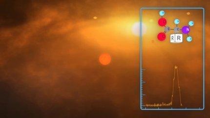 Rappresentazione artistica della ricerca di molecole complesse in un disco protoplanetario