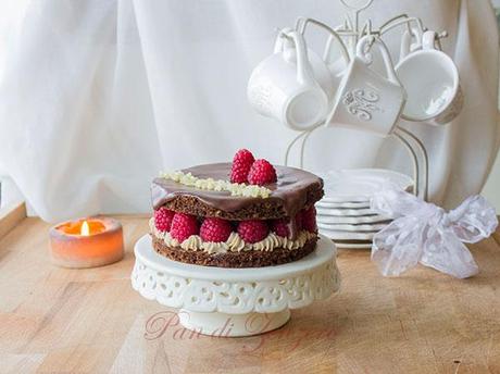 torta cioccolato e lamponi