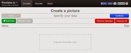 Pixelator: strumento web per crittografare file e nasconderli in una foto