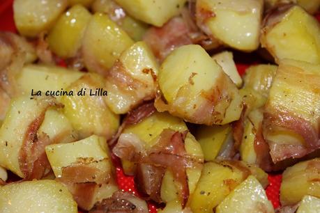 Antipasti: Patate avvolte nella pancetta