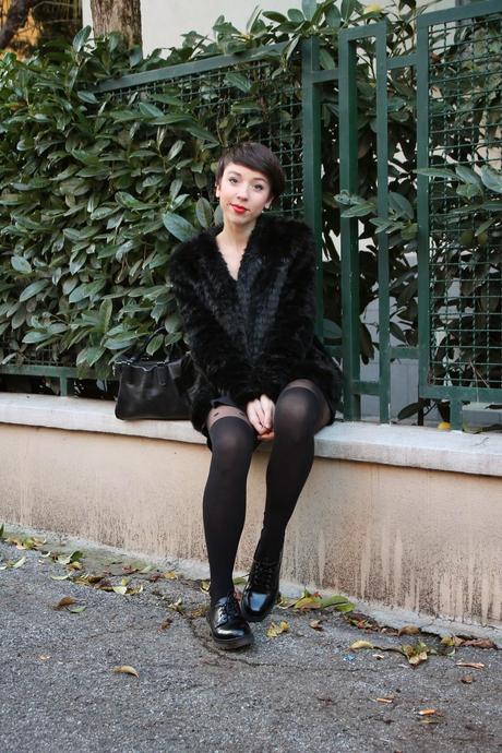 Black faux fur