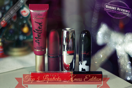 TOP 5 LIPSTICKS  – XMAS EDITION [tag di So Fashion & Axelle Miss Tinguette]