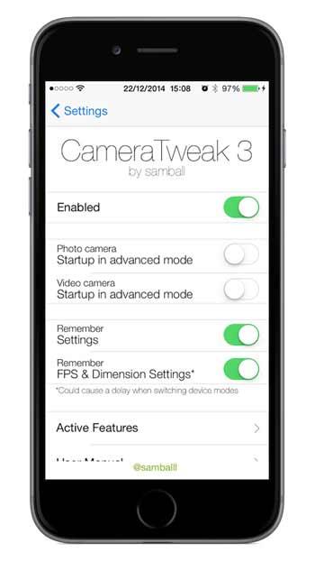 Come sbloccare nuove funzionalità in app Camera di iOS 8 con CameraTweak 3