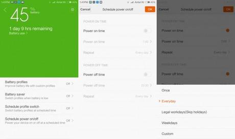 MIUI 6 e la possibilità di spegnimento accensione programmato