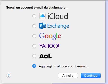 Come configurare un account Outlook o Hotmail su OS X Yosemite